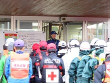 弾道ミサイル落下を想定した鳥取県国民保護実動訓練1