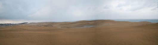 「馬の背」の風景－濡れた砂が広がっています