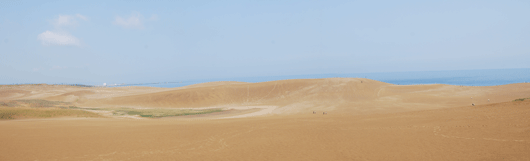 「馬の背」の風景－砂は湿り歩きやすくなっています