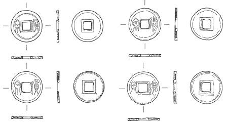 青谷上寺地遺跡出土の貨泉の図