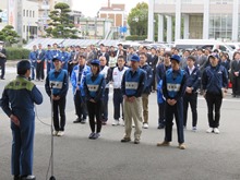 平成28年熊本地震被災地への保健師・鳥取DMAT 出発式1
