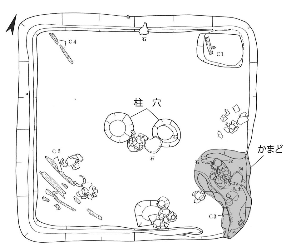 図2 　不入岡遺跡のかまど