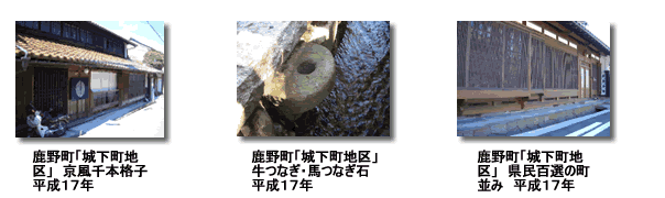 鹿野町城下町地区の県民百選の町並み等の写真