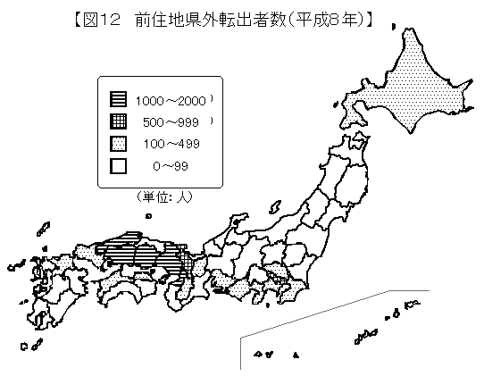 都道府県別県外転出者数