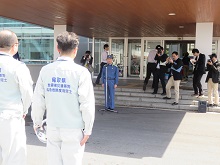 平成30年4月9日島根県西部を震源とする地震に伴う職員派遣出発式2