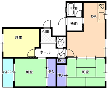 3DK（B)間取り図