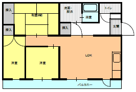 ３ＬDK（Ｂ)間取り図