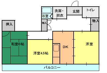 2DK（Ｂ)間取り図