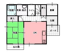 ３DK（Ｂ)間取り図１階