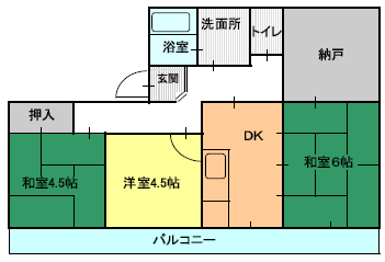 ３DK間取り図