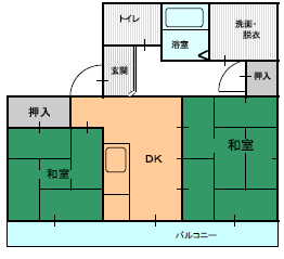 2DK（B）間取り図