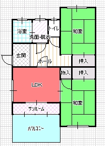 ２DK（Ｂ)間取り図