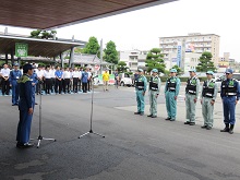 鳥取県職員災害応援隊の大阪府茨木市への派遣出発式1