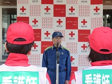 平成30年7月豪雨に伴う赤十字救護班（第1班）派遣出発式2