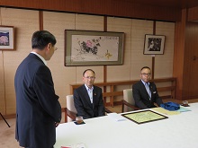 株式会社山陰合同銀行からの平成30年7月豪雨に係る寄附金贈呈式1