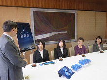 鳥取廣信青果有限会社による星取県コラボ商品「砂丘の流れ星」発売報告会1