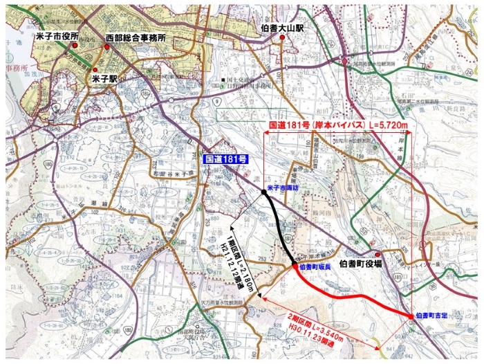 国道181号岸本バイパス位置図