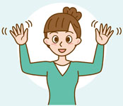 「拍手」の手話のイラスト