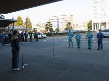 鳥取県職員災害応援隊の宮城県大郷町への派遣出発式1