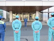 鳥取県職員災害応援隊の宮城県大郷町への派遣出発式2
