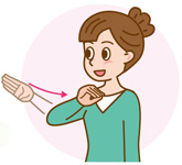 「ただいま」の手話のイラスト