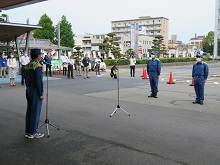 令和2年7月豪雨に伴う鳥取県職員（先遣隊）派遣出発式1