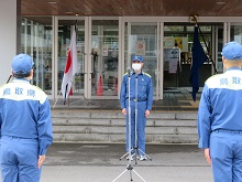 令和2年7月豪雨に伴う鳥取県職員（先遣隊）派遣出発式2