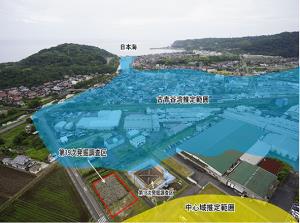 第１９次発掘調査区と古青谷湾