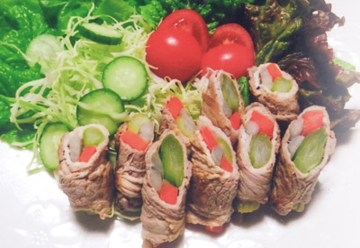 3色野菜肉巻きの写真