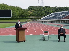 布勢スプリント2021 男子100m日本新記録樹立記念横断幕掲出式1