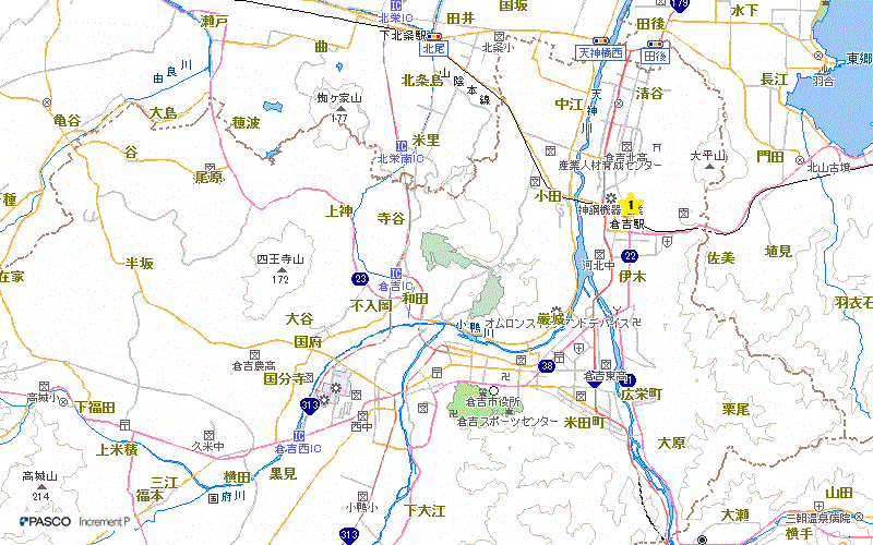 倉吉北東部地図