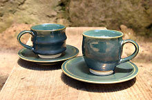 写真「青釉コーヒー碗（受皿付）」