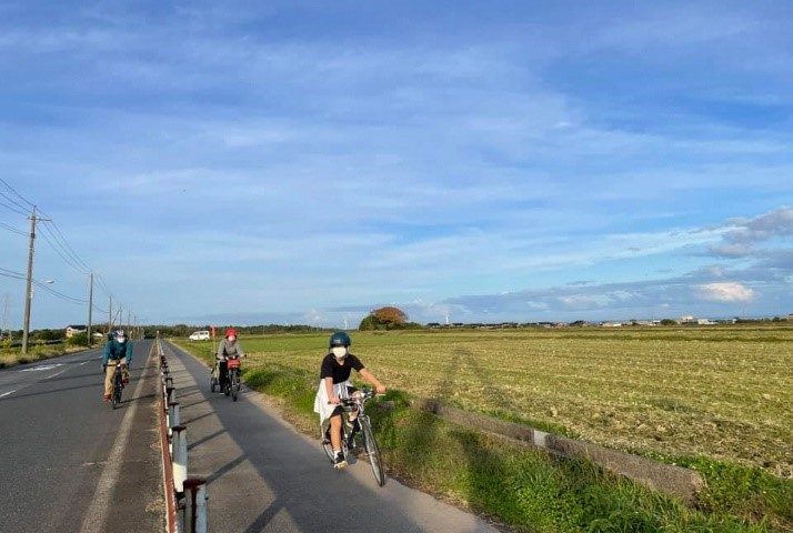 大山を見ながら早朝サイクリング