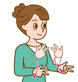 「漫画」の手話のイラスト3