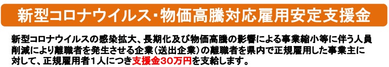 新型コロナウイルス・物価高騰対応雇用安定支援金の画像