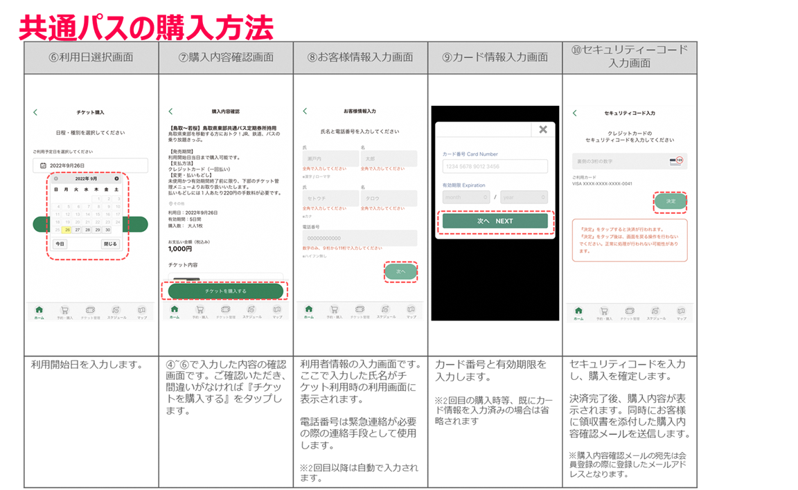 共通パスの購入方法