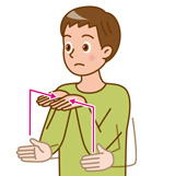 「病院」の手話のイラスト2