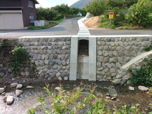 （一部完成）八頭町郡家放水路整備区間