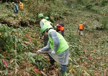 雨が降り出す前に植えねば！