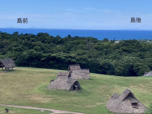 遺構展示館(妻木山地区)から隠岐諸島を望む