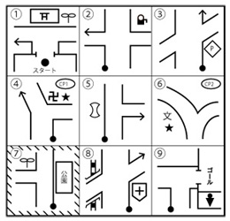 ウォークラリーで使われるコマ図