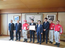 美保テクノスグループ「美勇会」からの能登半島地震災害義援金贈呈式2
