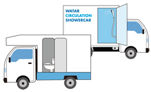 トイレカーとシャワーカーのイメージイラスト