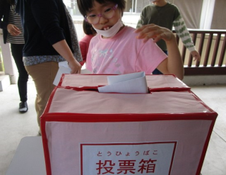 投票している写真
