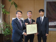 鳥インフルエンザ対策等にかかる鳥取大学農学部への感謝状贈呈式2