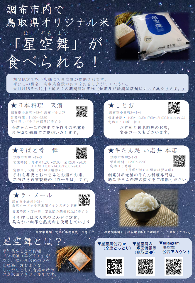 星空舞フェアチラシ