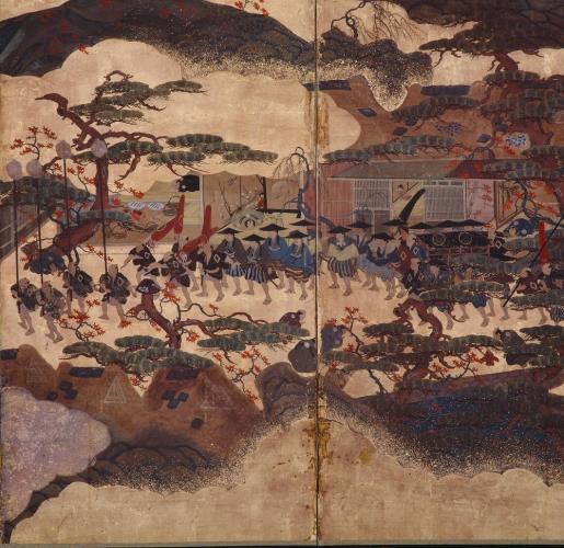 参勤交代図屏風（部分）当館蔵