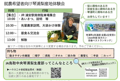 琴浦梨体験会チラシ裏