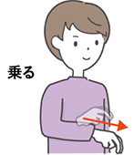 乗るの手話のイラスト