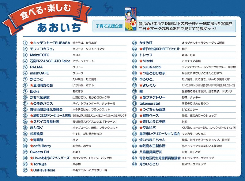 あおいち出店者一覧